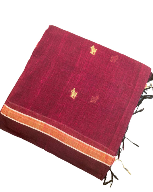 Grape Khadi Cotton Saree