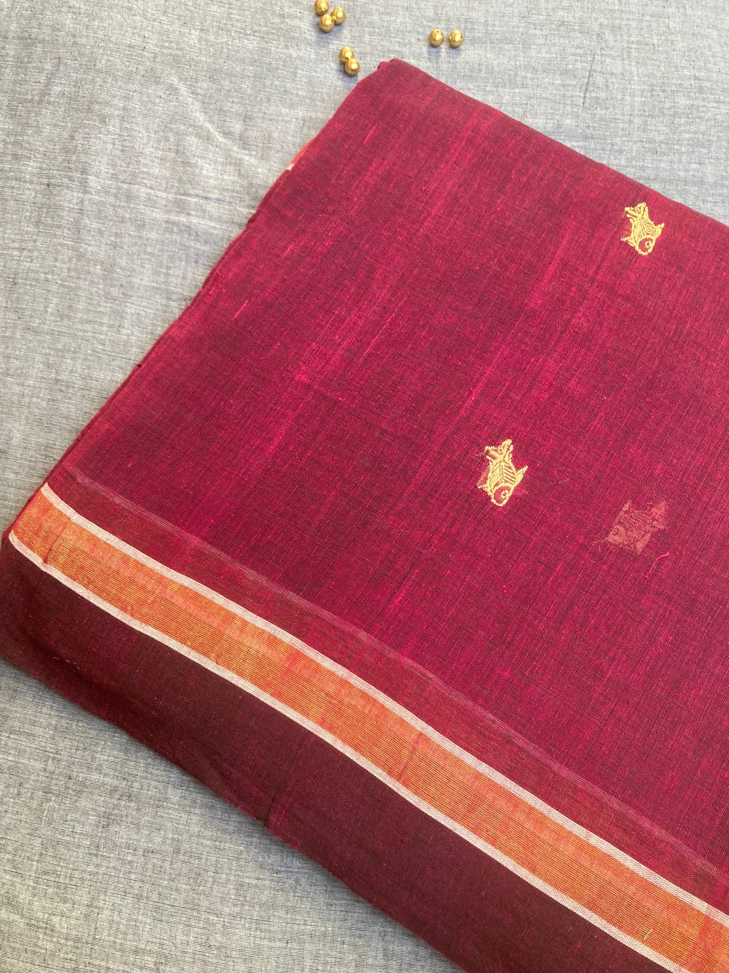 Grape Khadi Cotton Saree