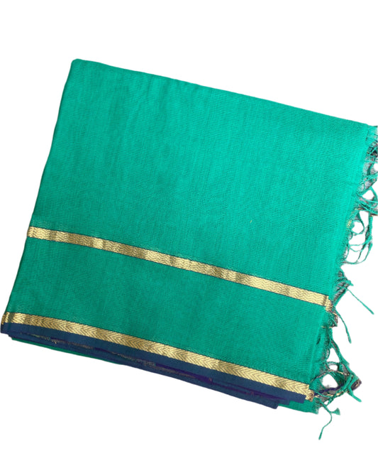 Jungle green Maheshwari saree