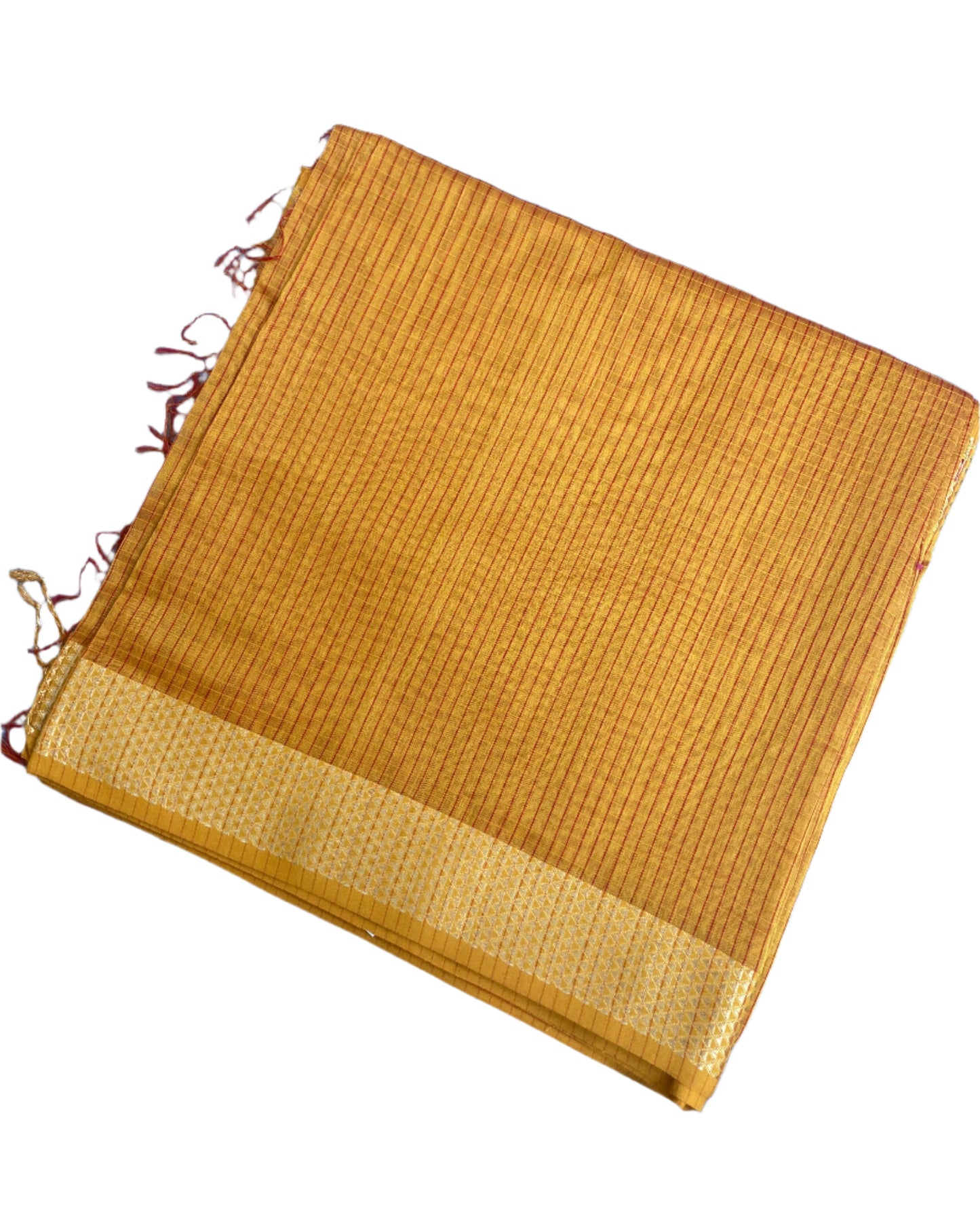 Orange Peel Maheshwari Saree