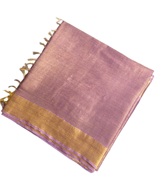 Lavender Magenta Tissue Cotton Saree