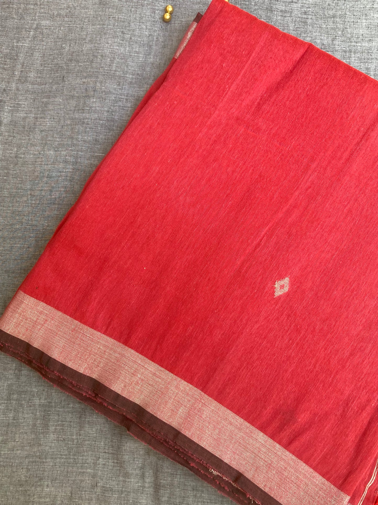 Coral Organic Linen Saree