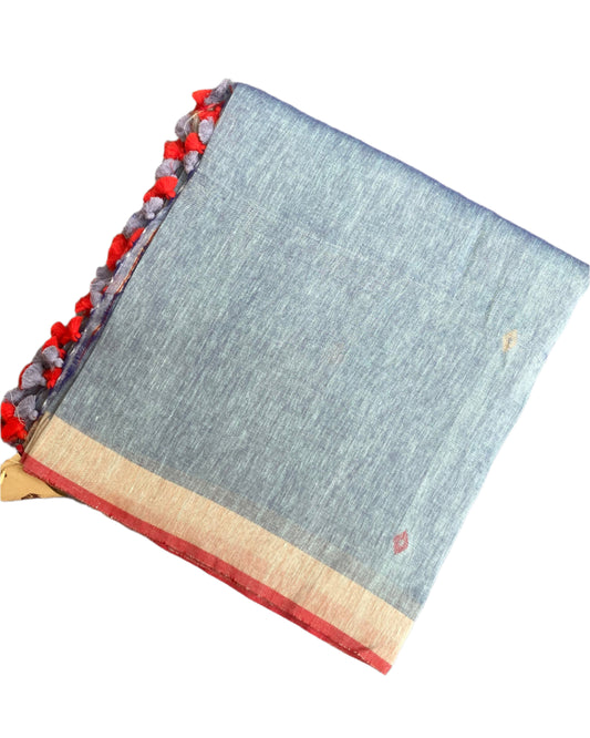 Lavender Organic Linen Saree