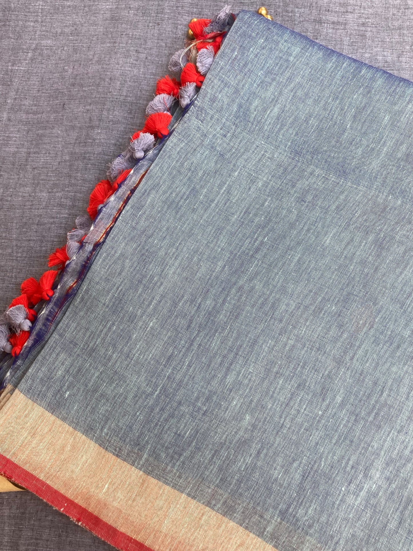 Lavender Organic Linen Saree