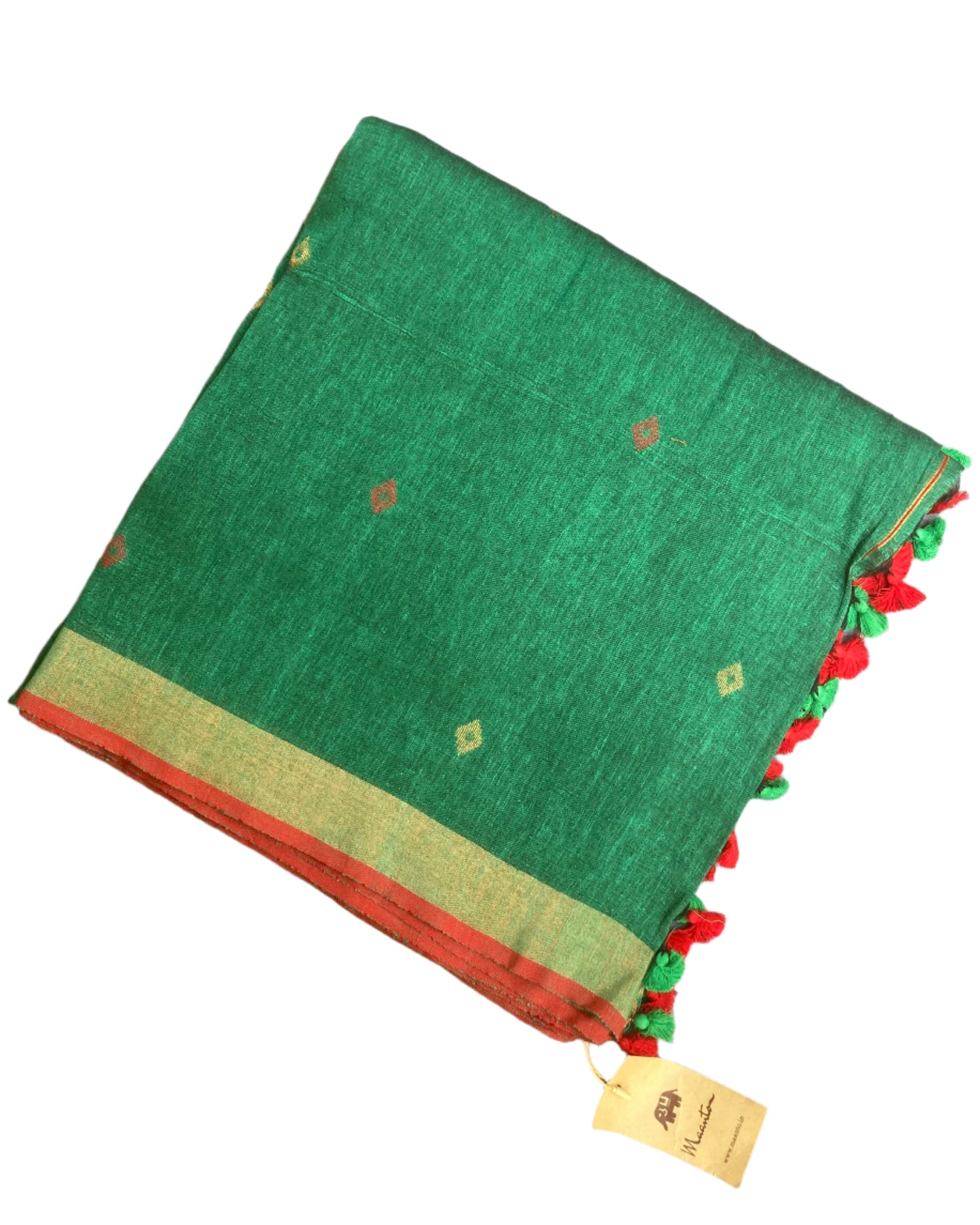 Green Organic Linen Saree