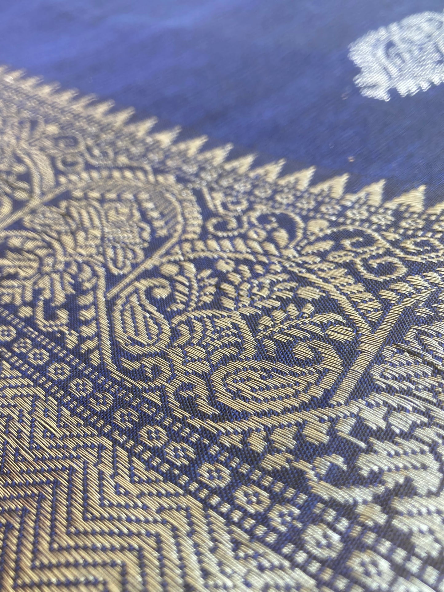 Navy Blue Organic Linen Saree