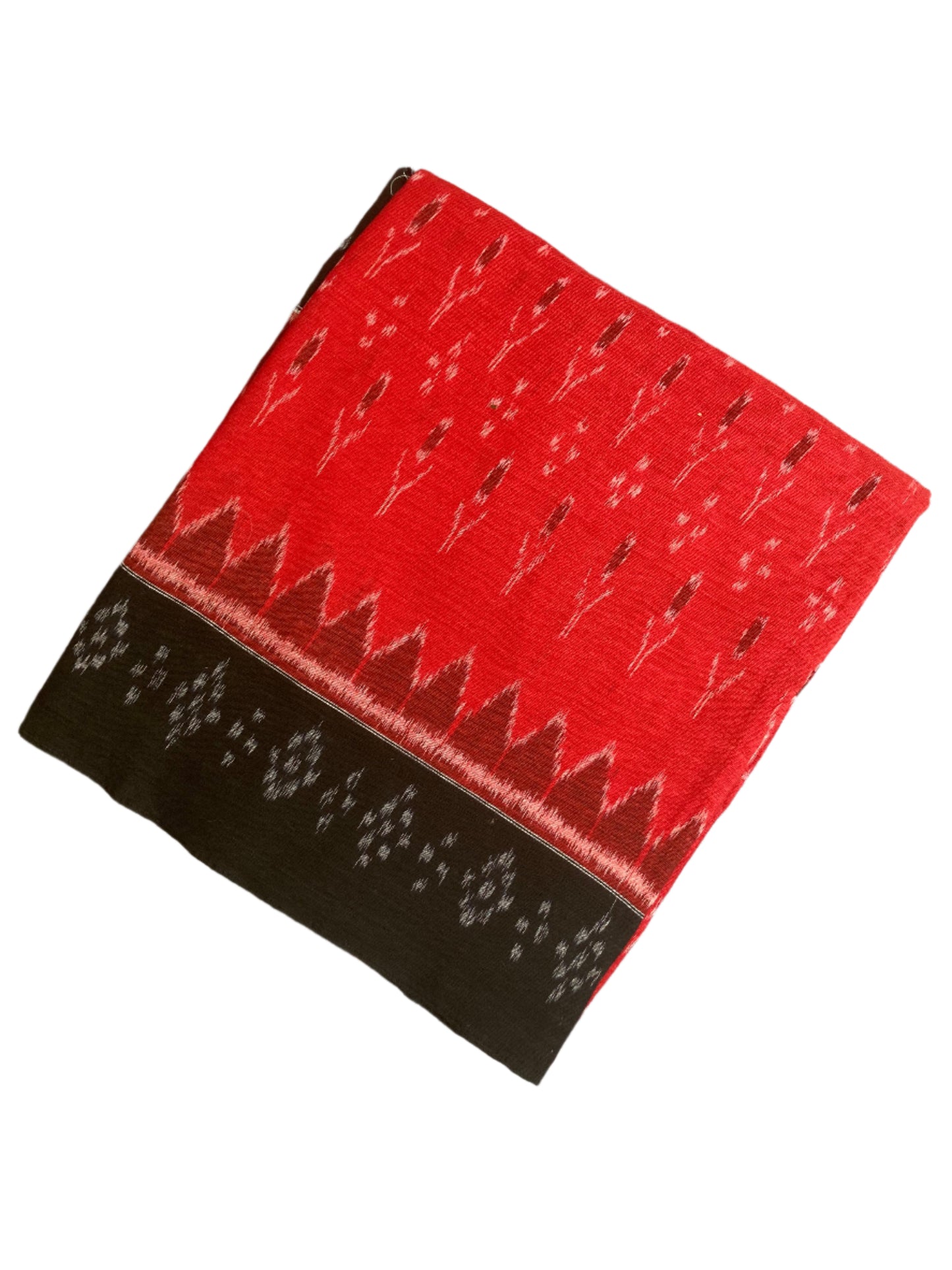 Brick  Red Sambalpuri Ikkat saree