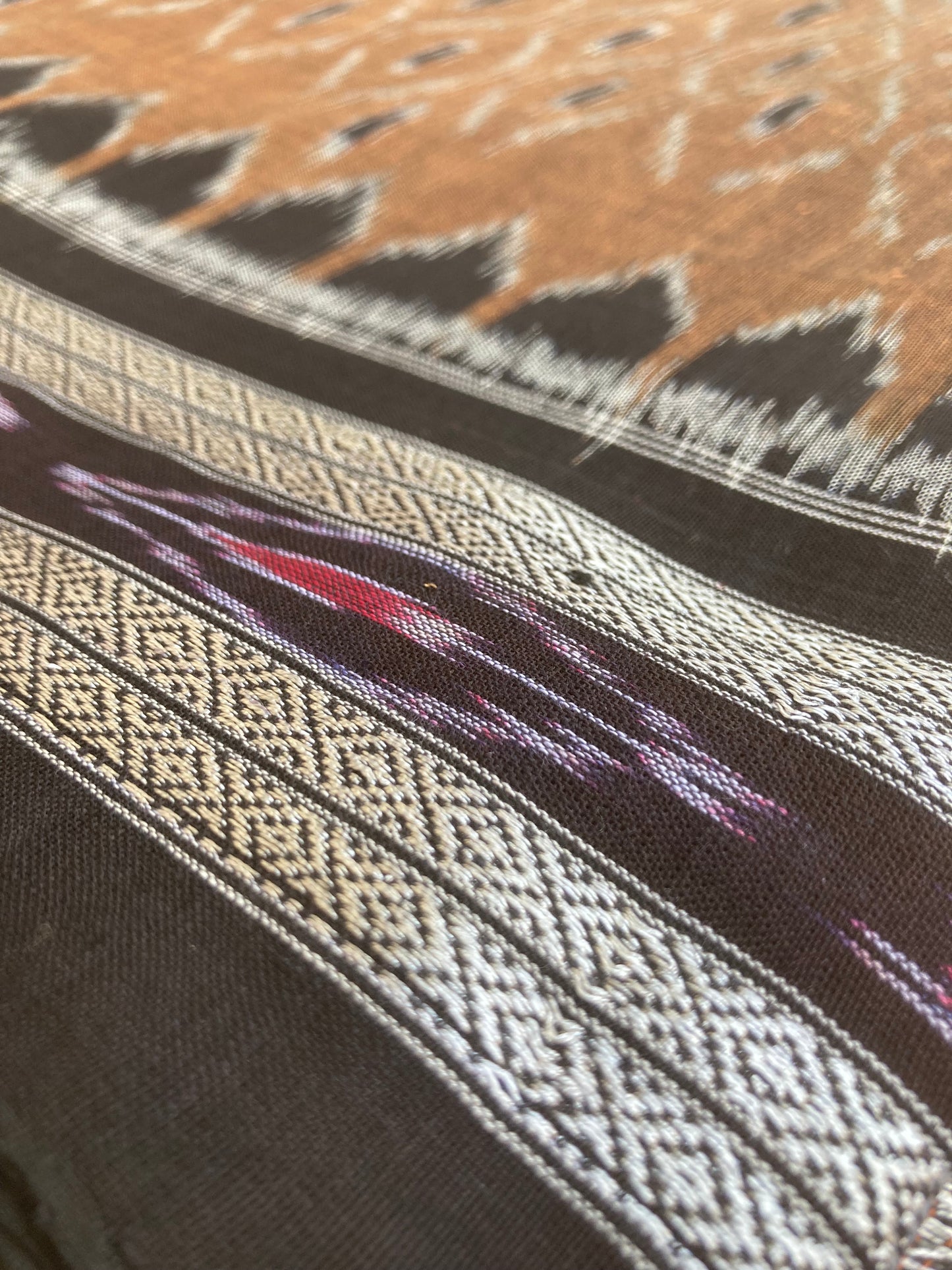 Chocolate brown Sambalpuri Ikkat saree