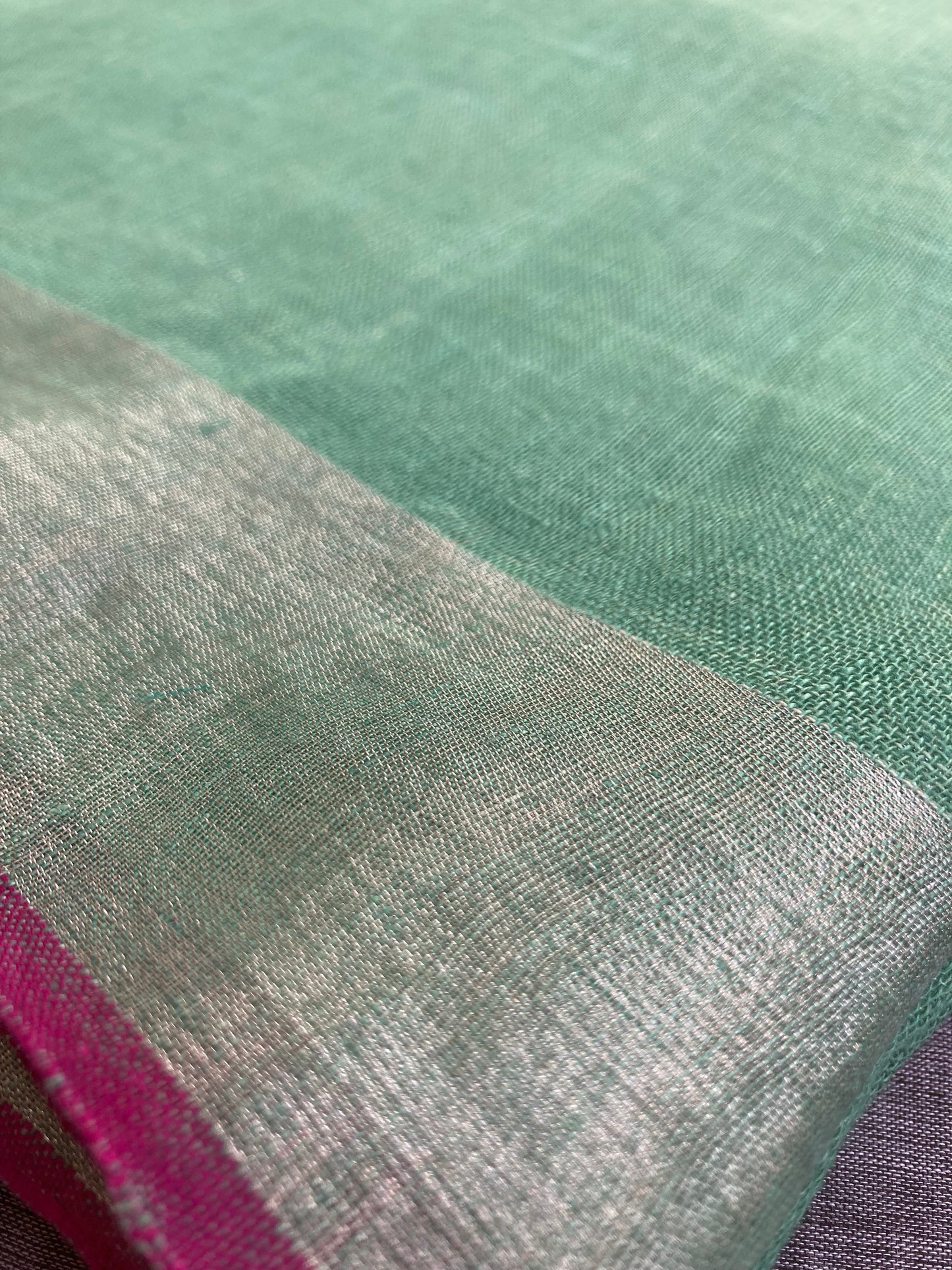 Shamrock Handloom Linen saree