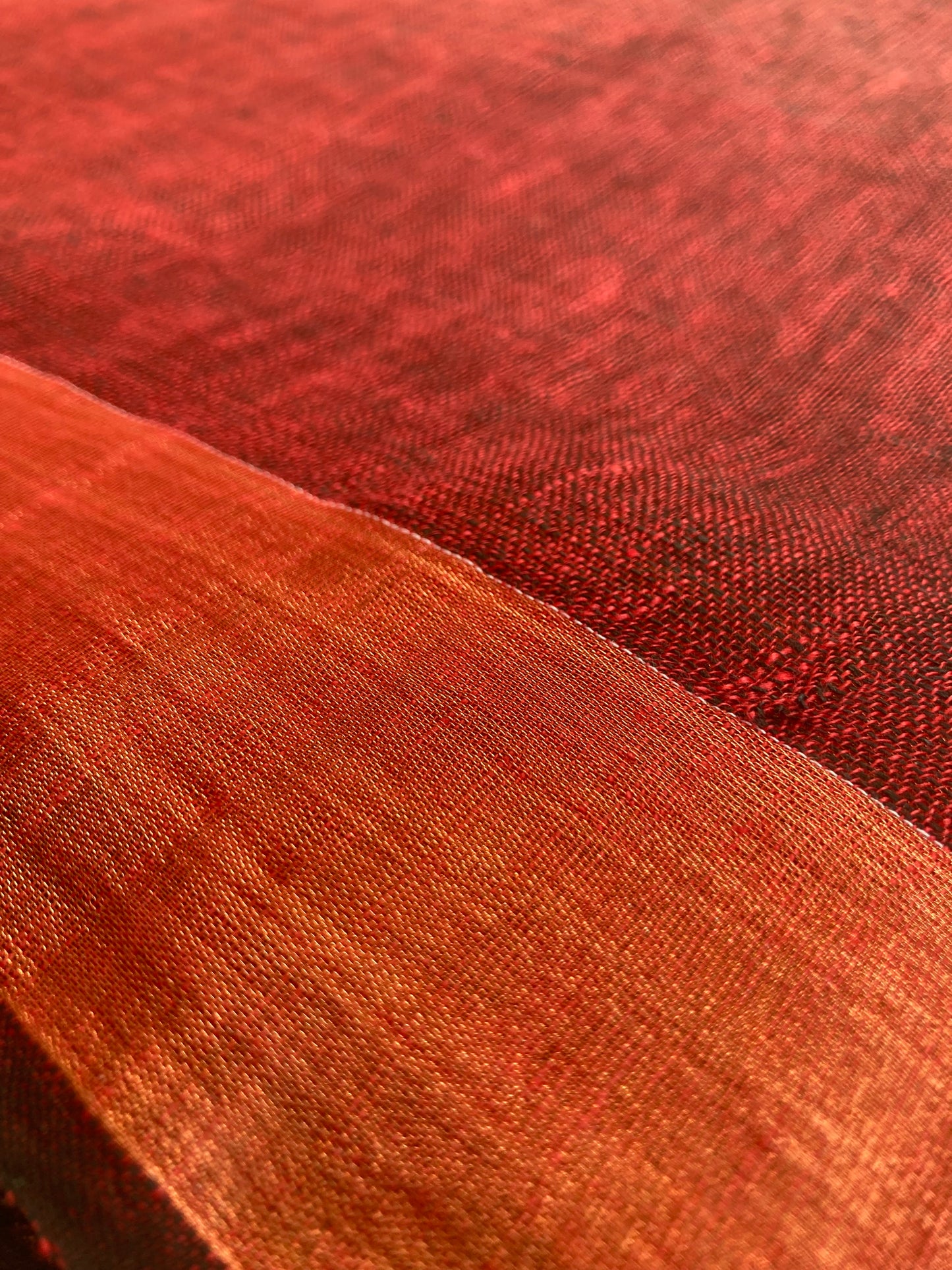 Maroon Handloom Linen Saree