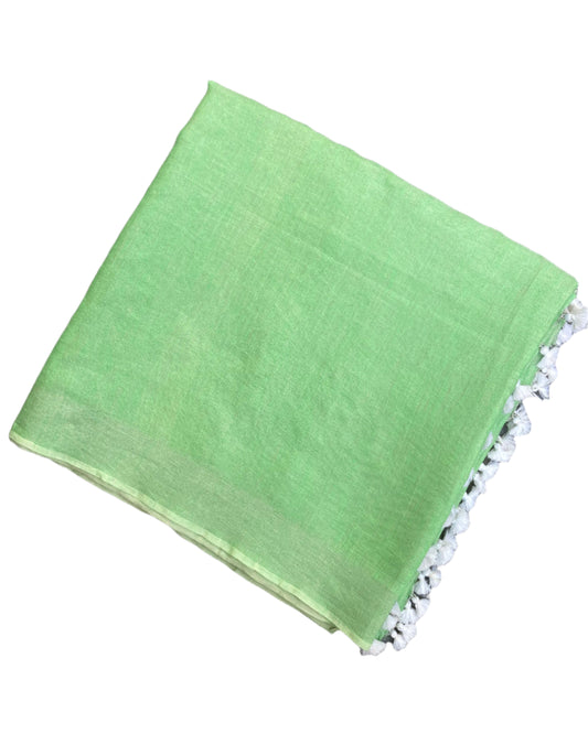 Mint Green Tissue Linen Saree