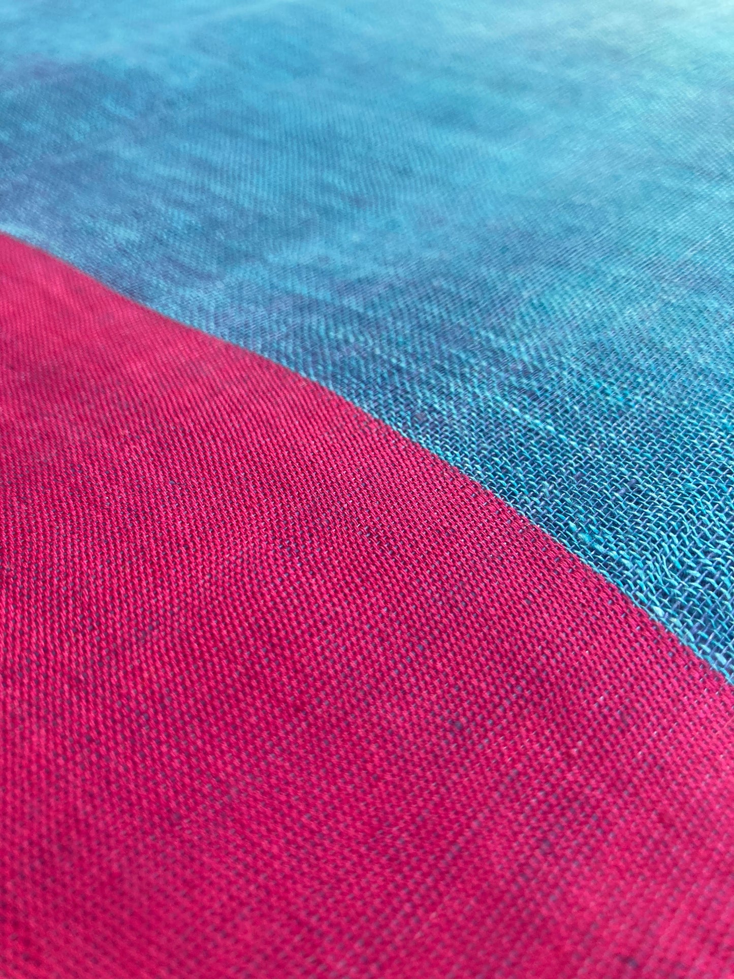 Blue Handloom Linen Saree