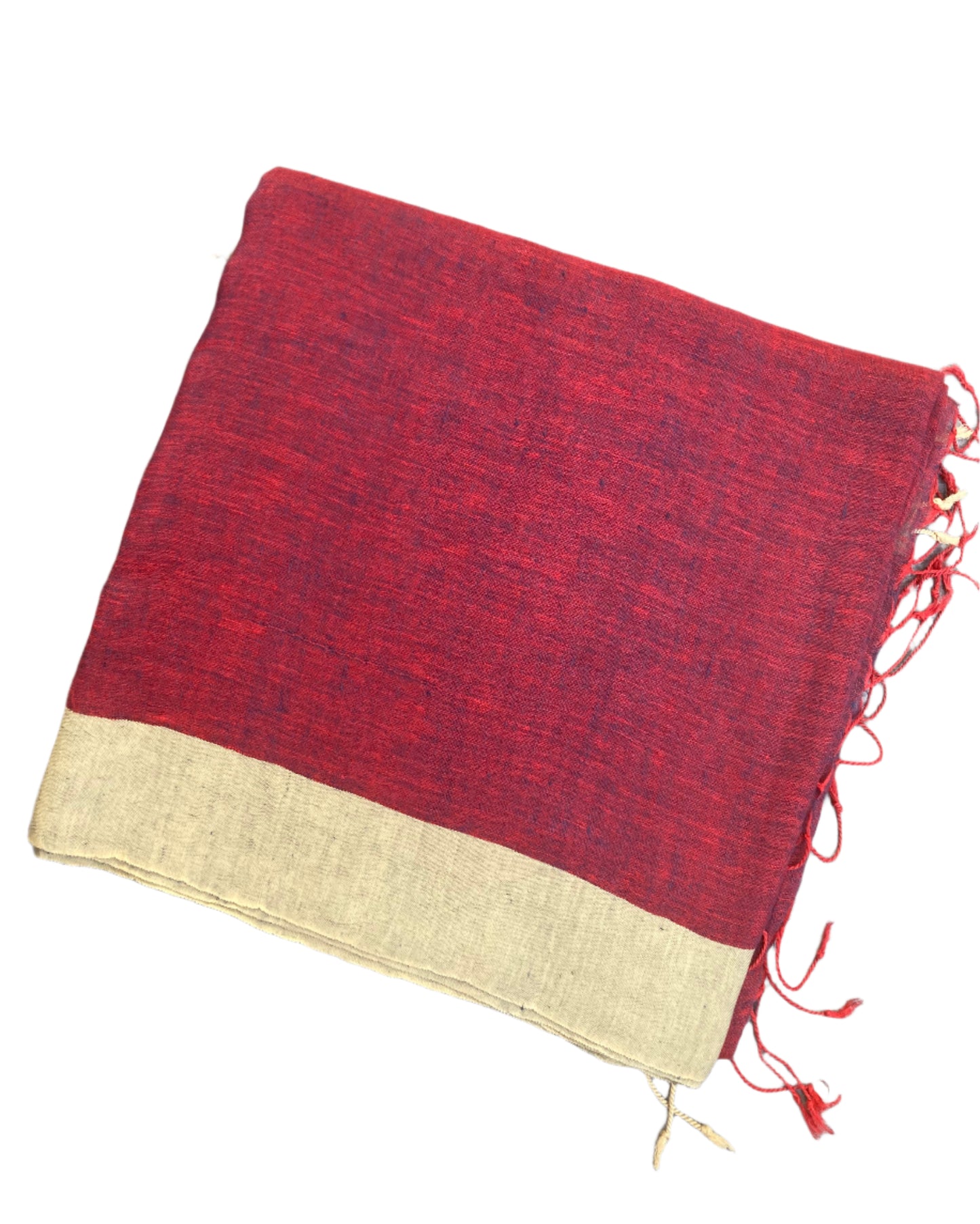 Magenta Handloom Linen Saree