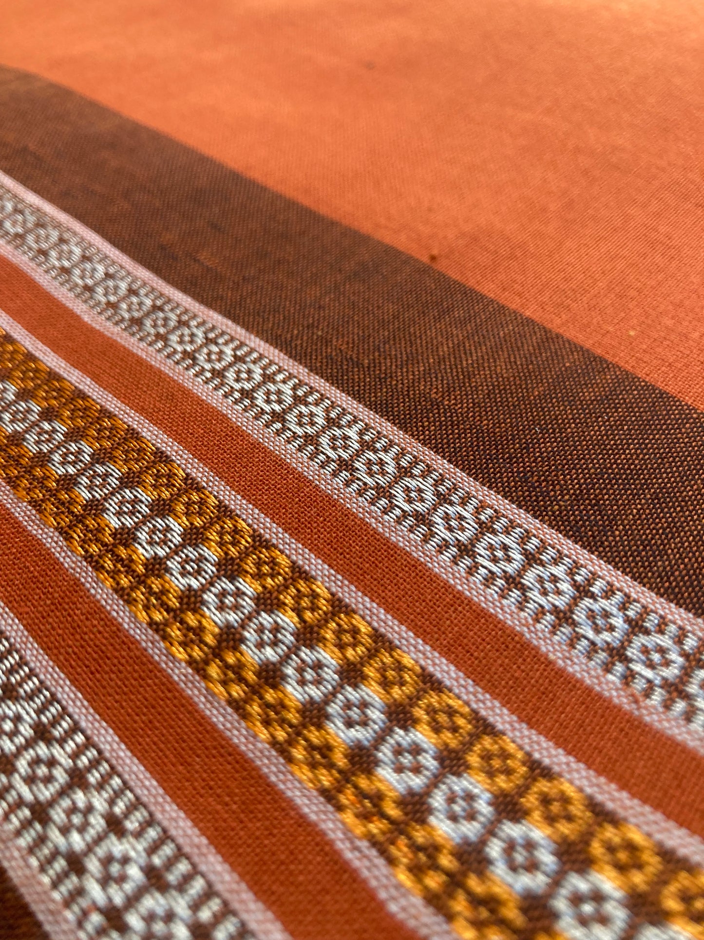 Brownish Orange Sambalpuri Ikkat saree
