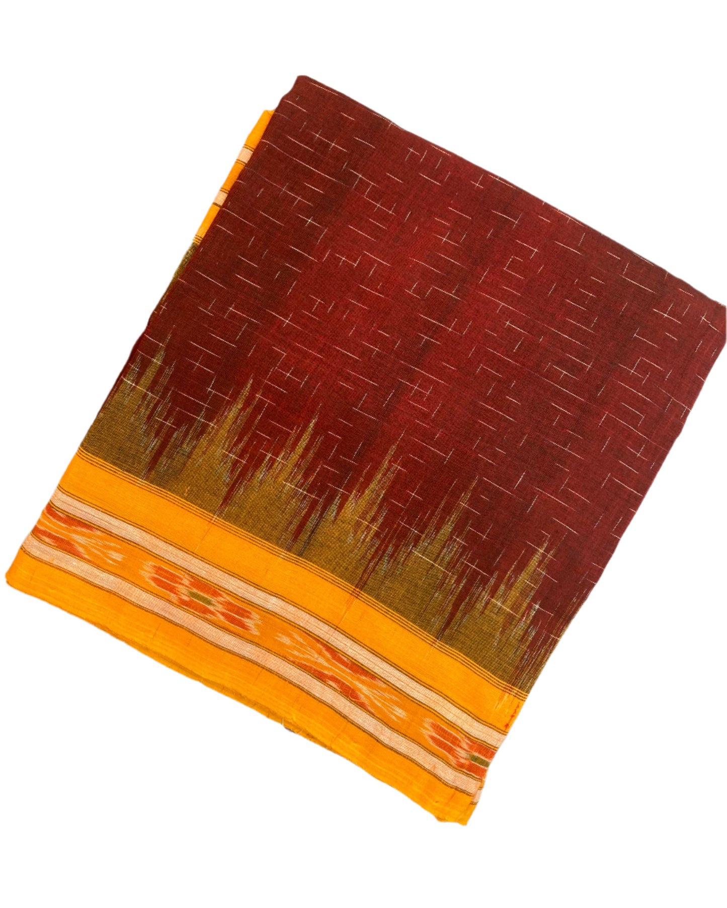 Maroon Sambalpuri Ikkat Saree
