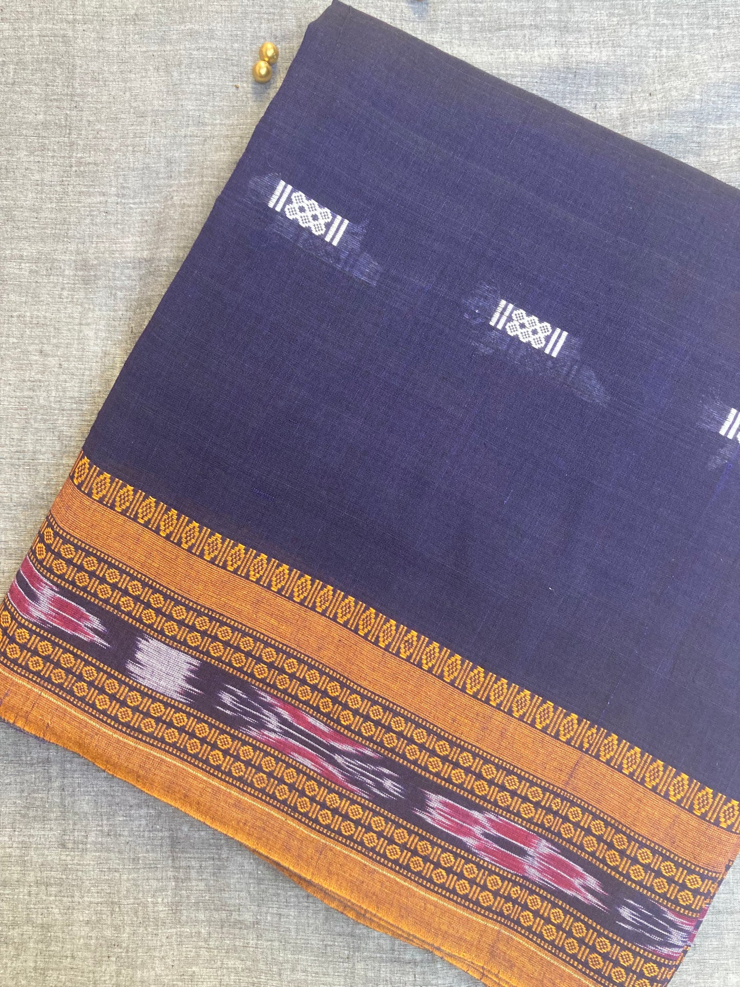 Oxford Blue Sambalpuri Ikkat Saree