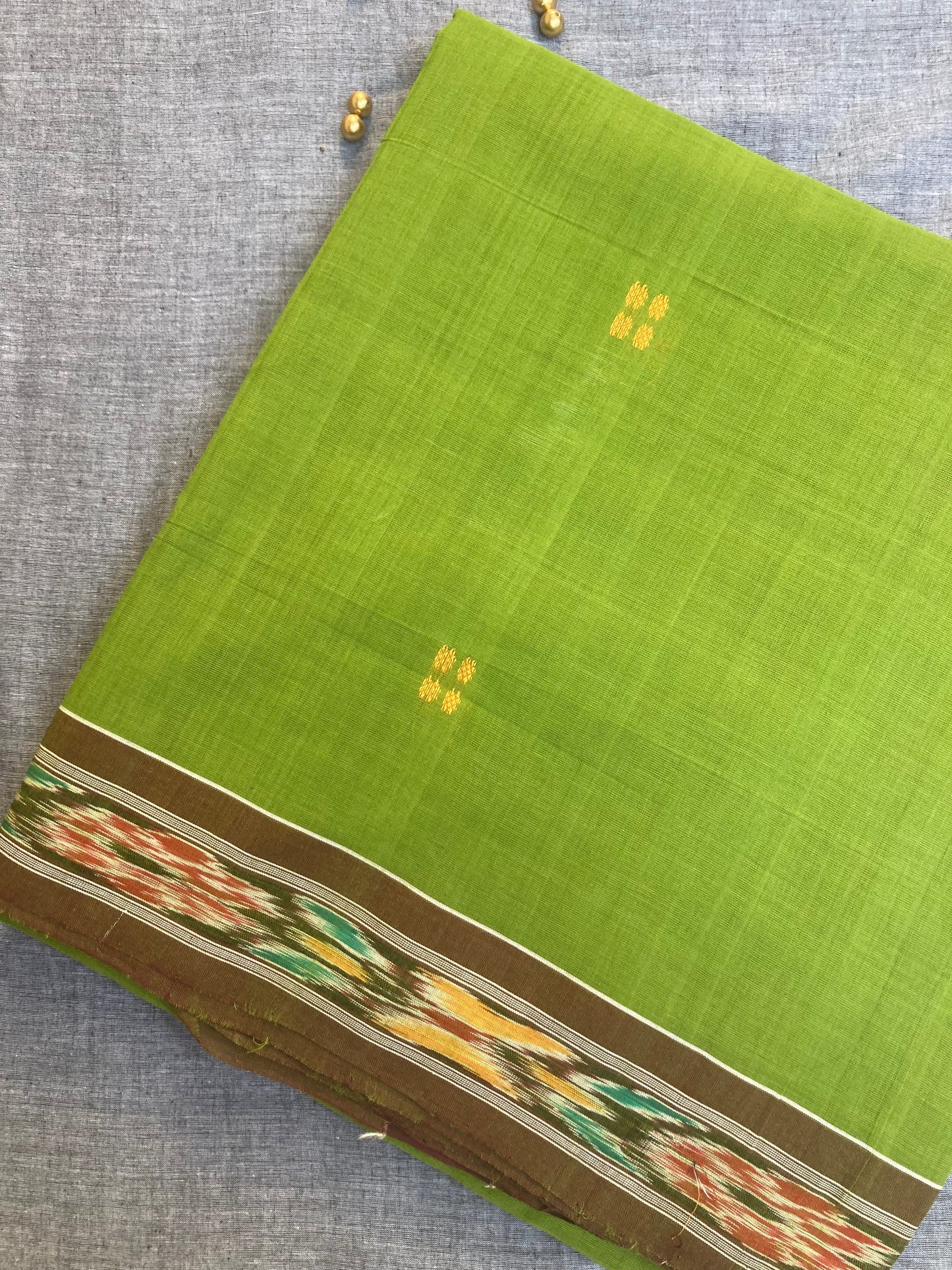 Kelly Green Sambalpuri Ikkat Saree