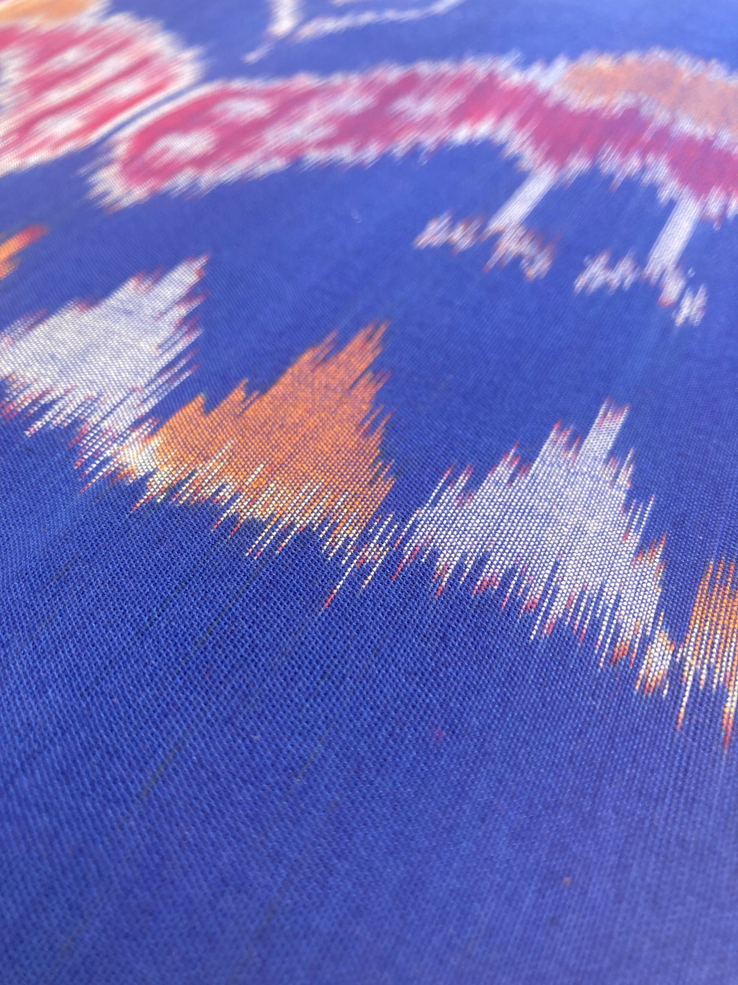 Red Blue Pochampally Ikkat Saree