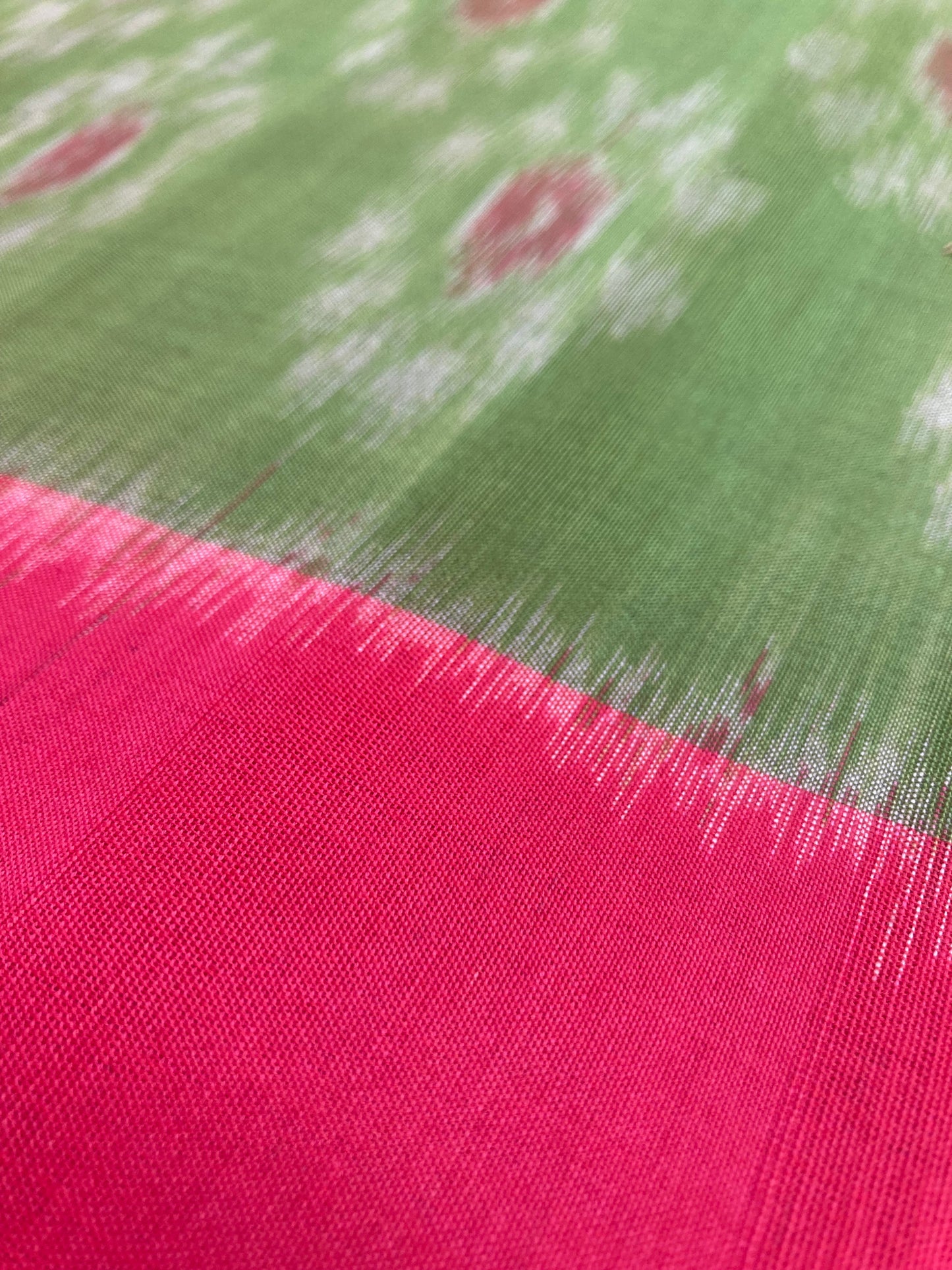 Lime Green Pochampally Ikkat Saree