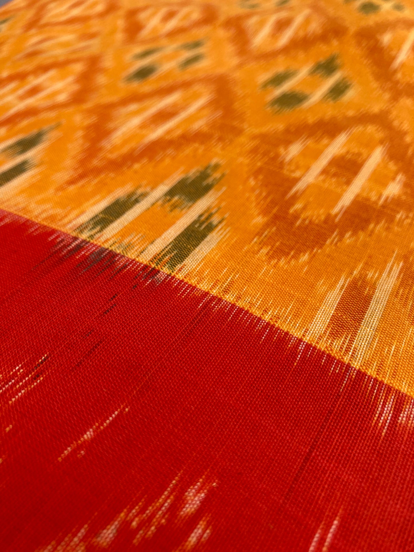 Orange Pochampally Ikkat Saree