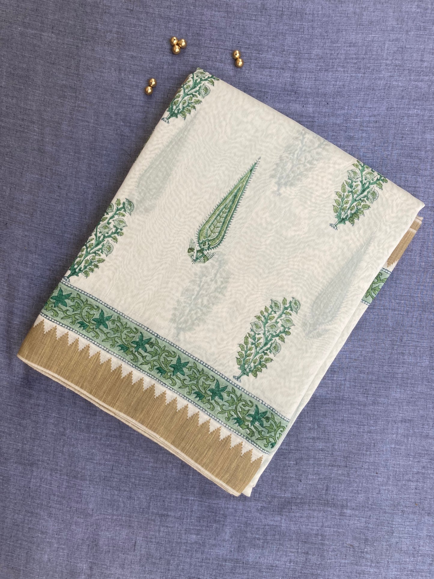 Off White Sangneri saree