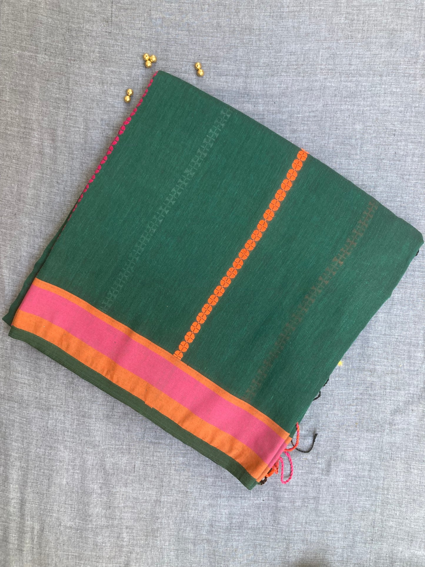 Dark Green Begumpuri Saree