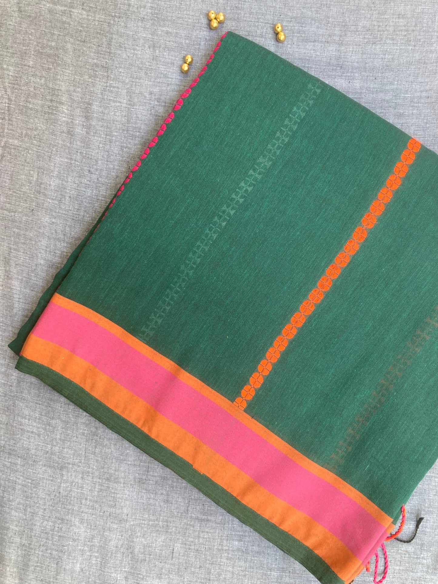 Dark Green Begumpuri Saree