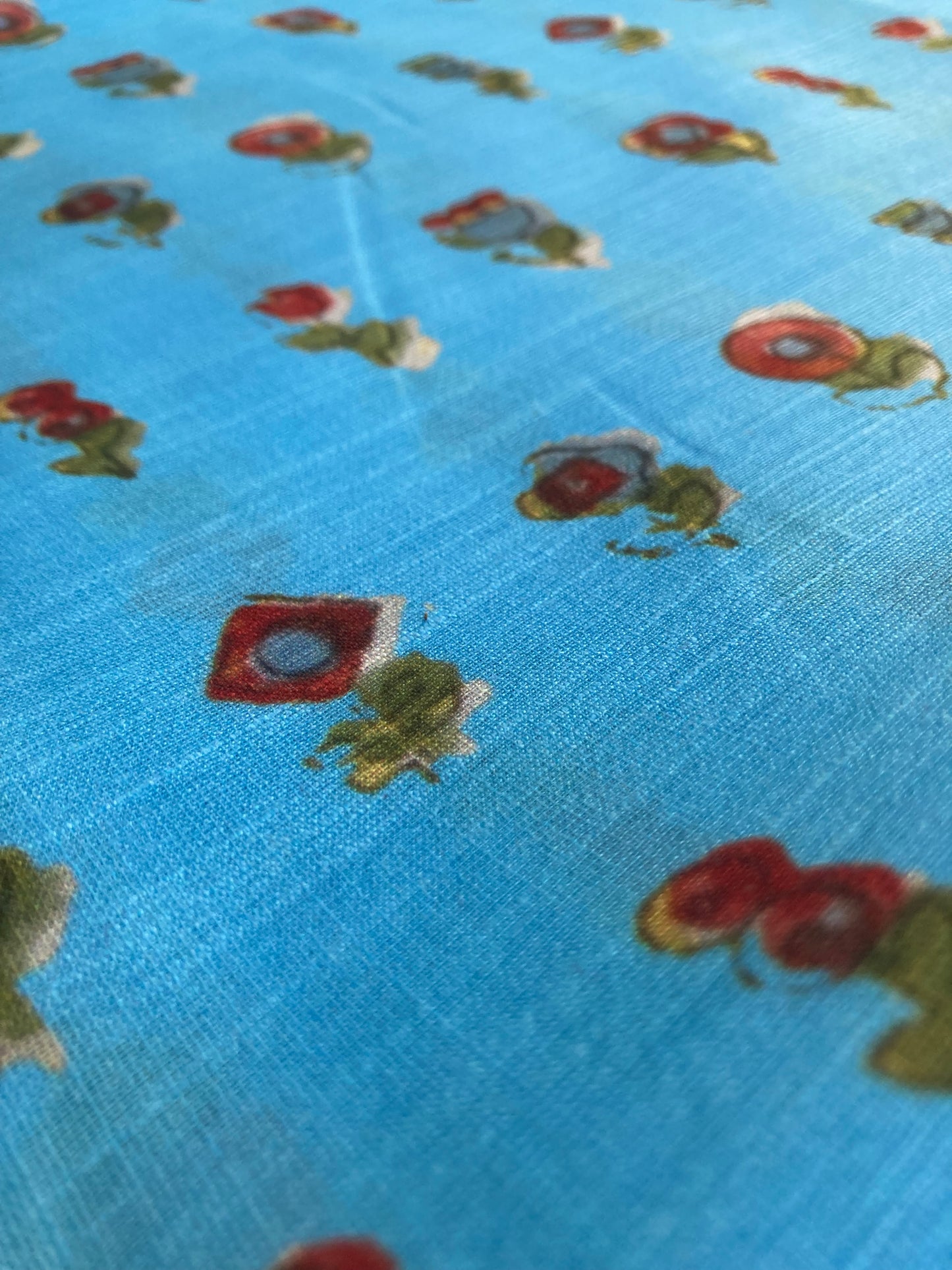Royal Blue Jute Cotton Saree
