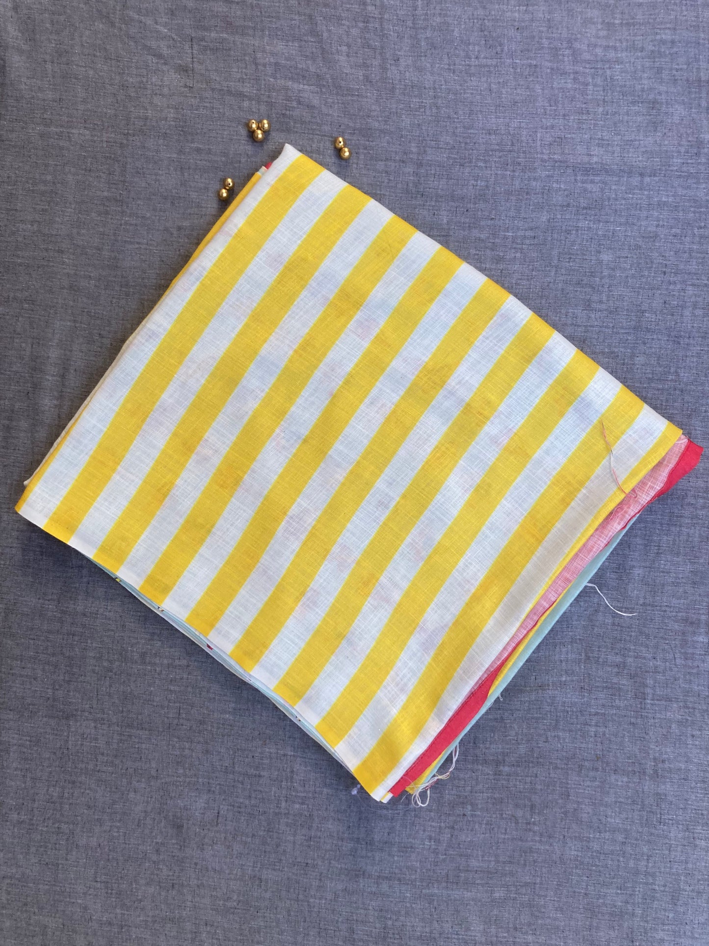 Lemon Yellow Jute Cotton Saree