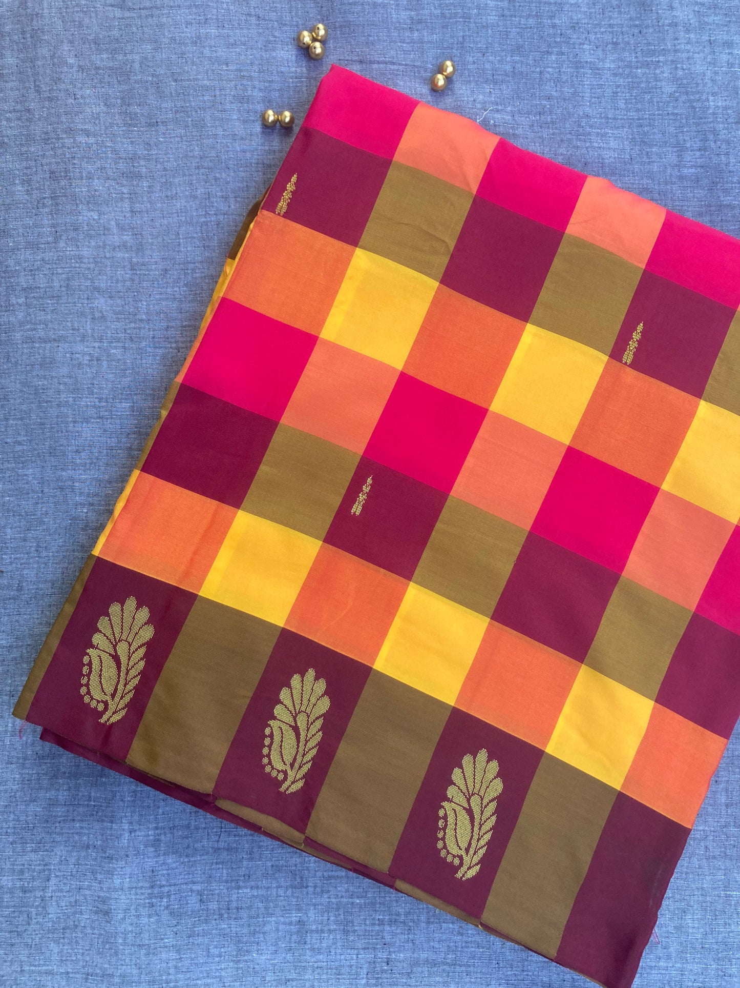 Tangerine Arni Silk Saree