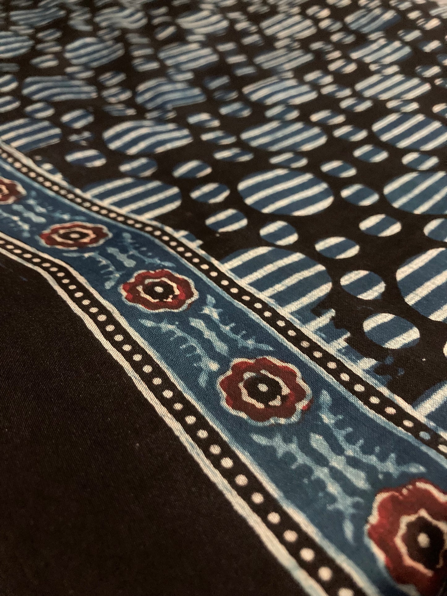 Black Ajrakh Modal Silk Saree