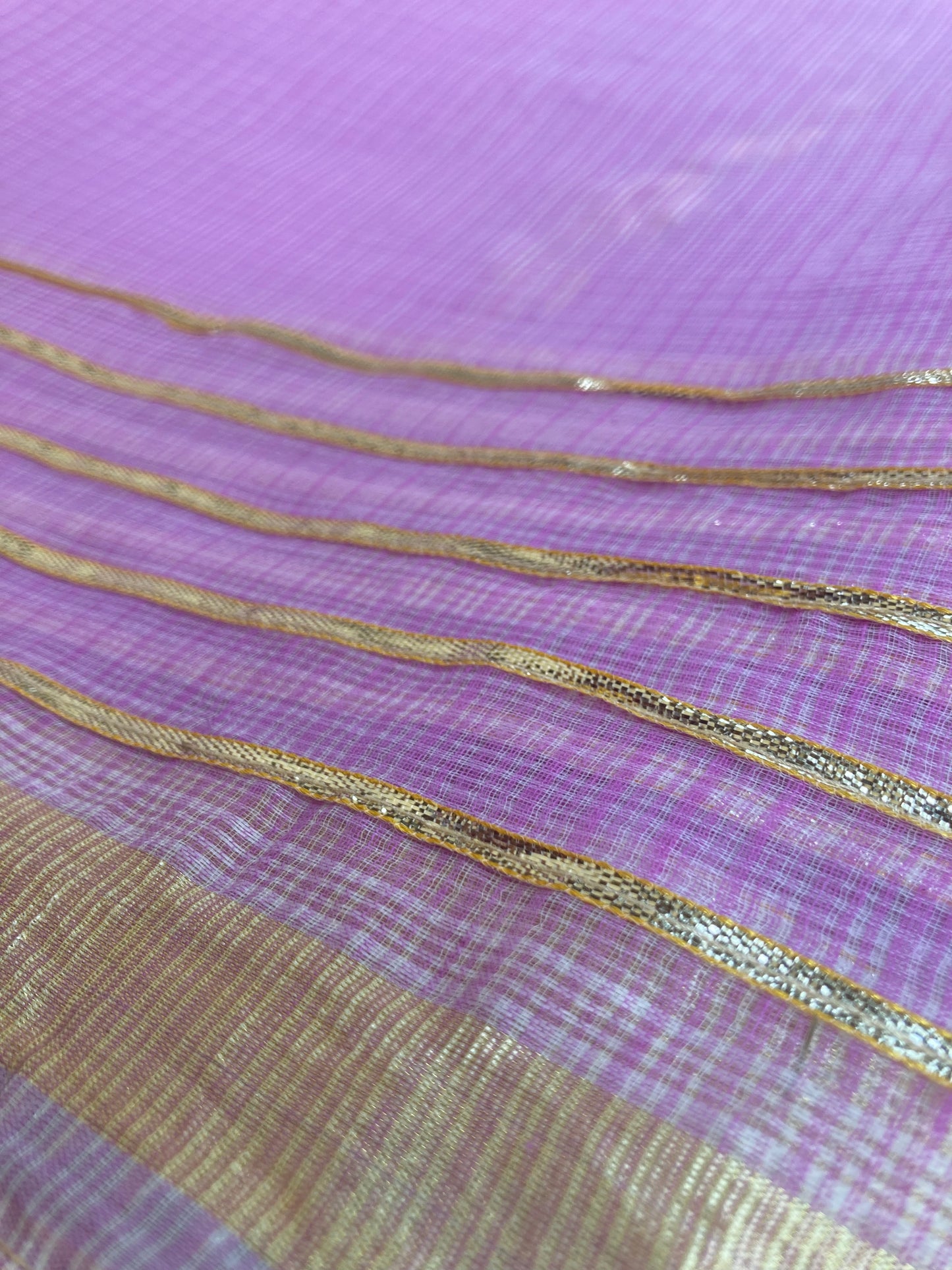 Orchid Gotapatti Kota Doria Saree