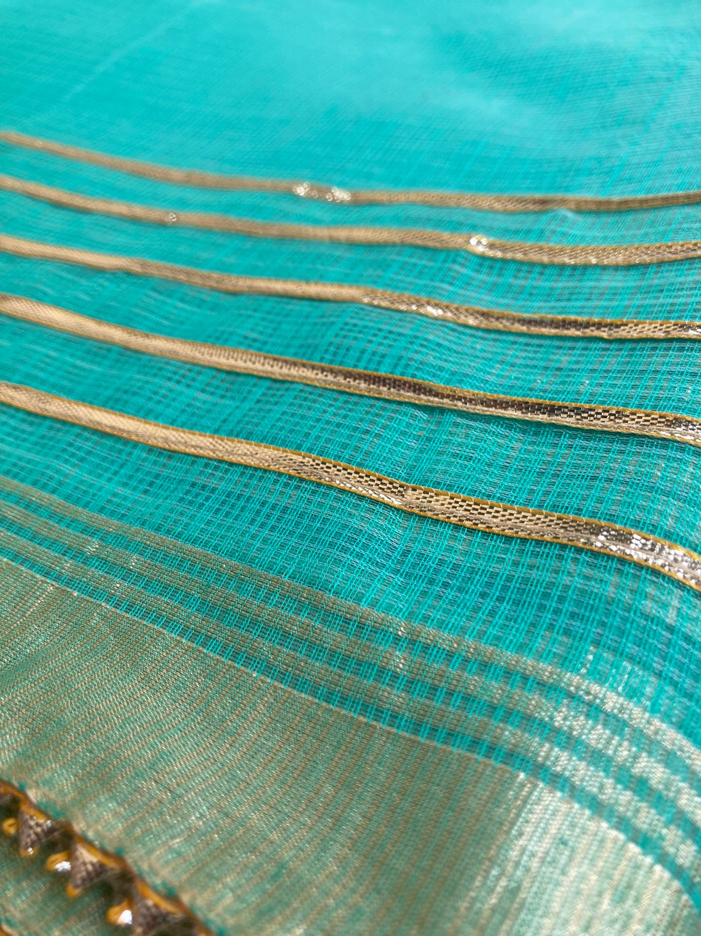 Islamic Green Gotapatti Kota Doria Saree