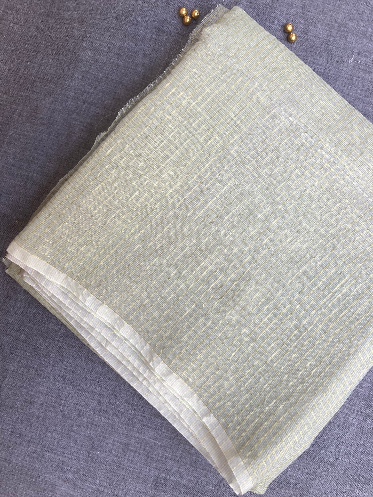 Gray Plain Kota Doria Saree