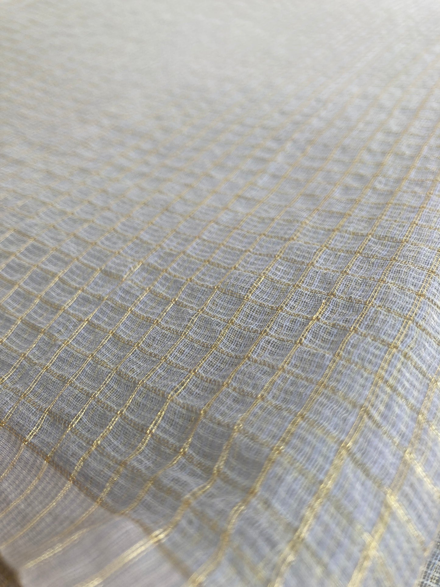 Gray Plain Kota Doria Saree