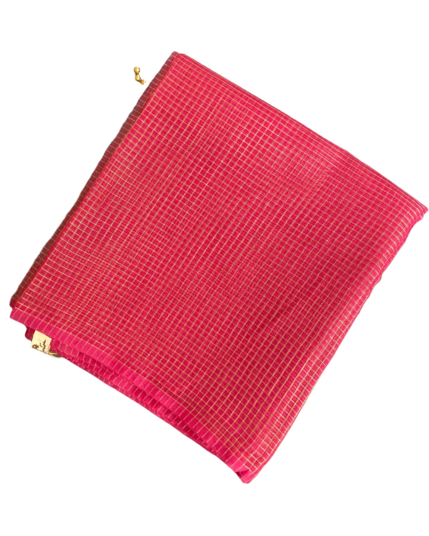 Hot Pink Plain Kota Doria Saree