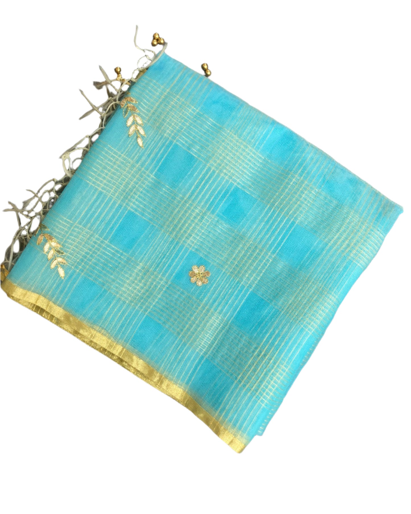 Royal Blue Gotapatti Kota Doria Saree