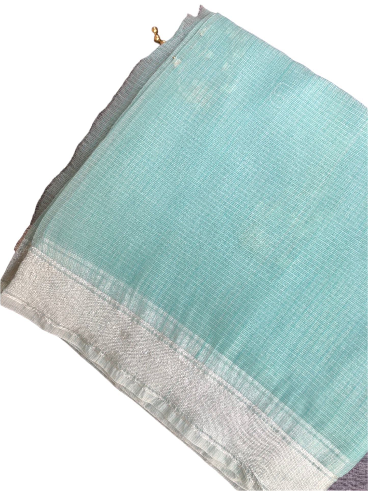 Aqua Blue Gotapatti Kota Doria Saree