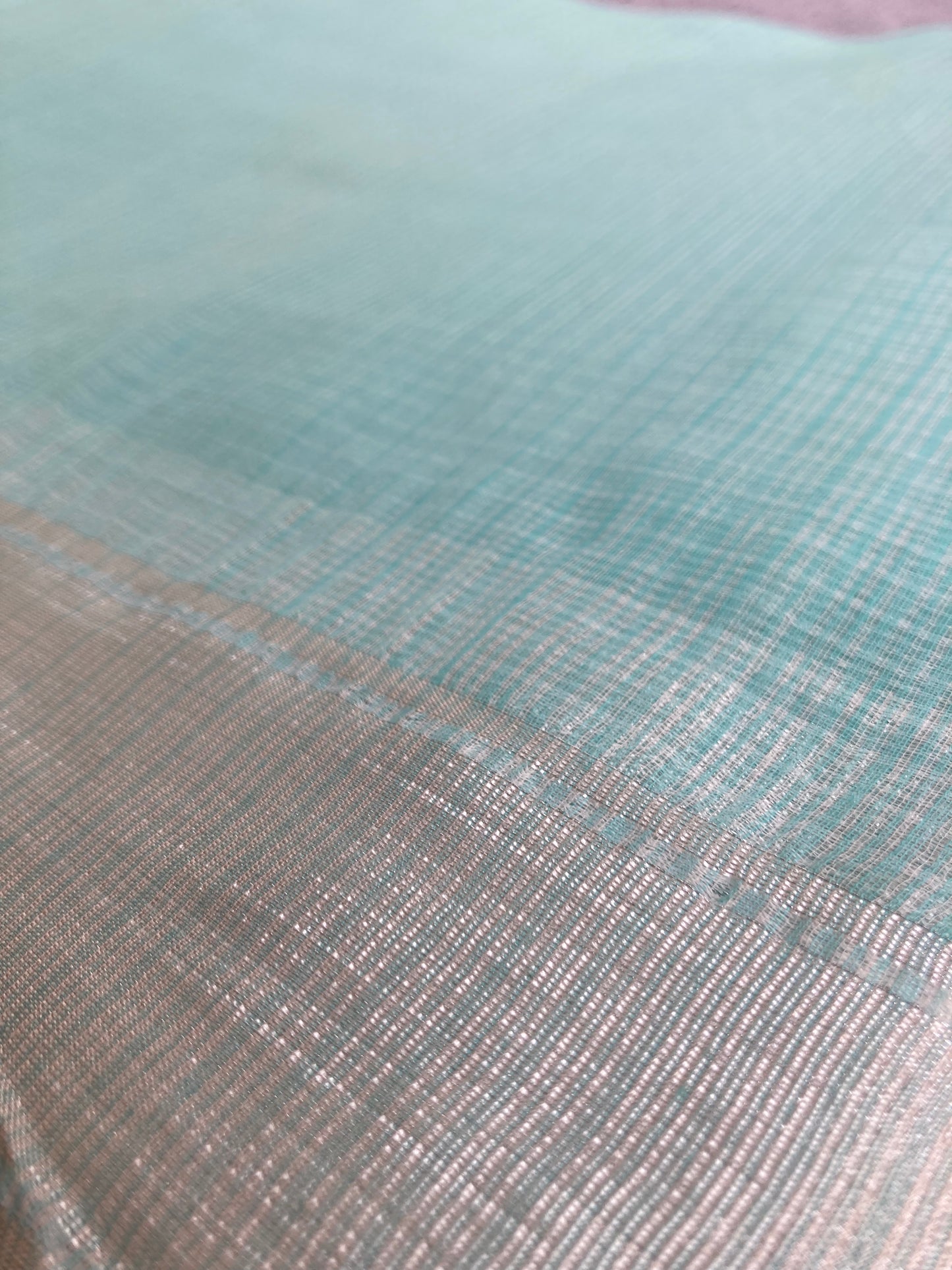 Aqua Blue Gotapatti Kota Doria Saree