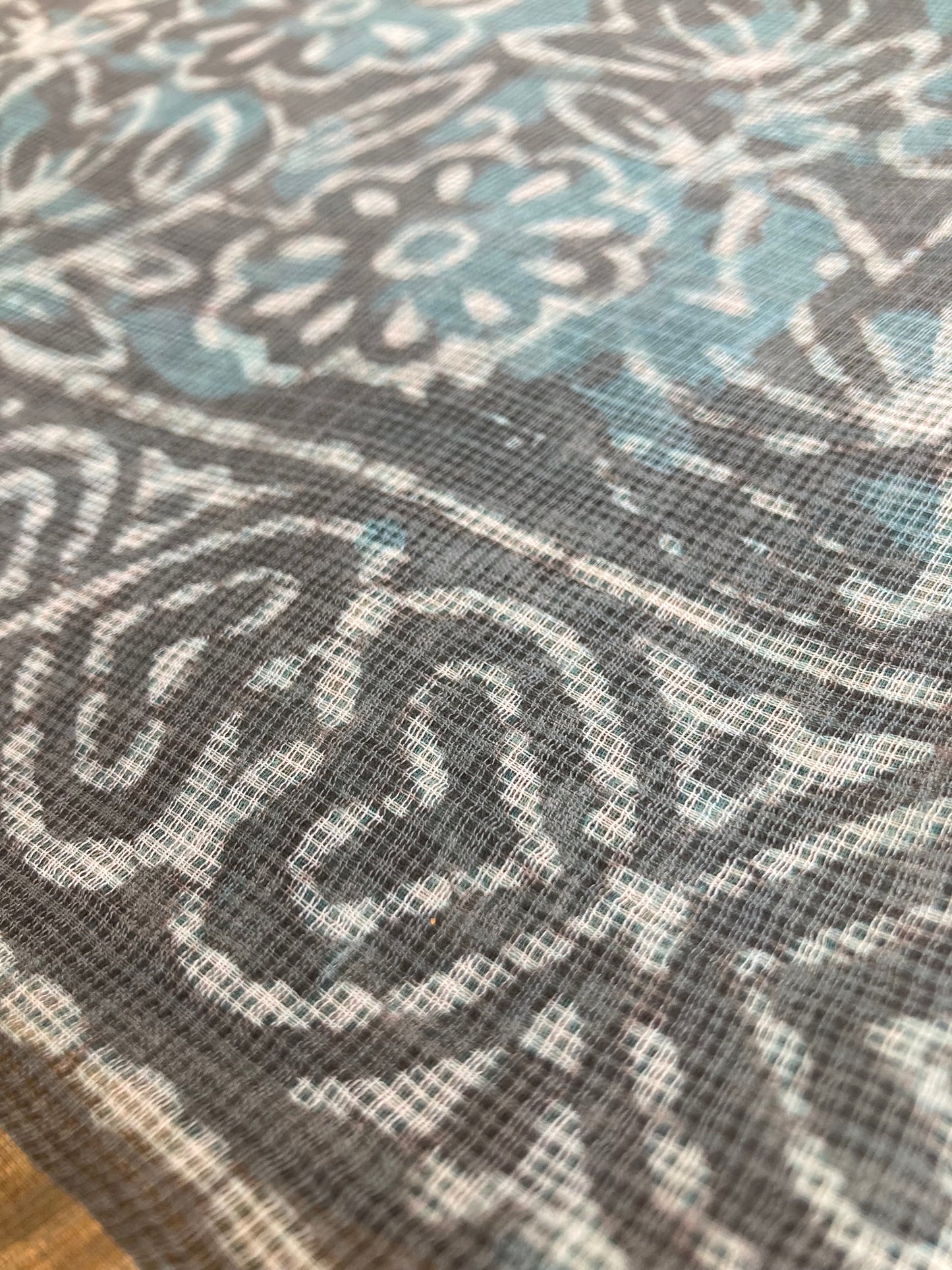 Charcoal Gray Kota Doria Saree