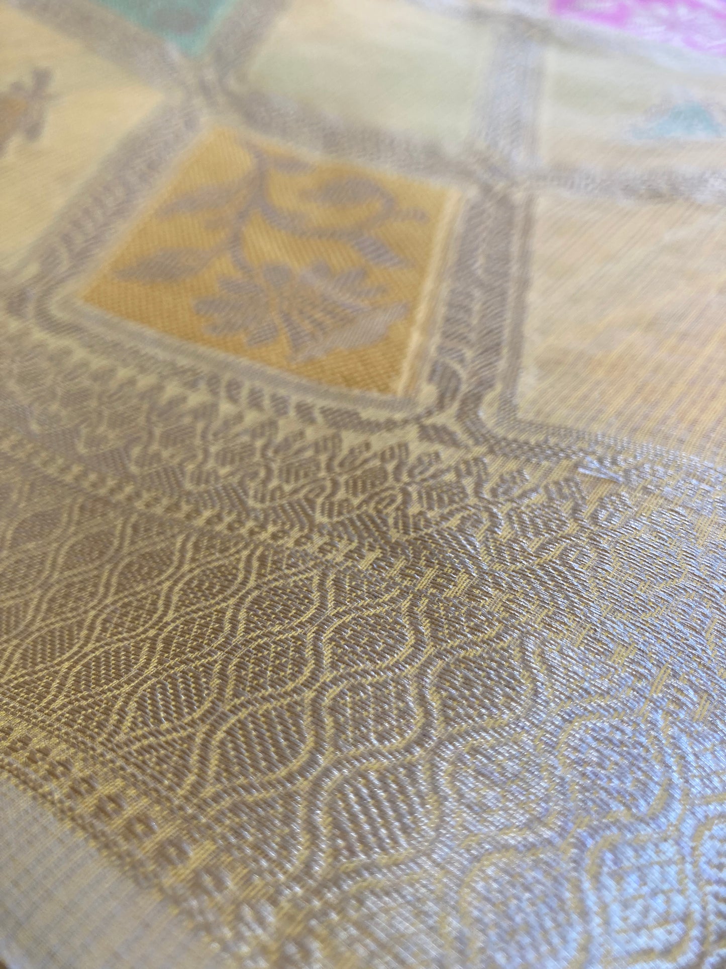 Saffron Zari Kota Doria Saree