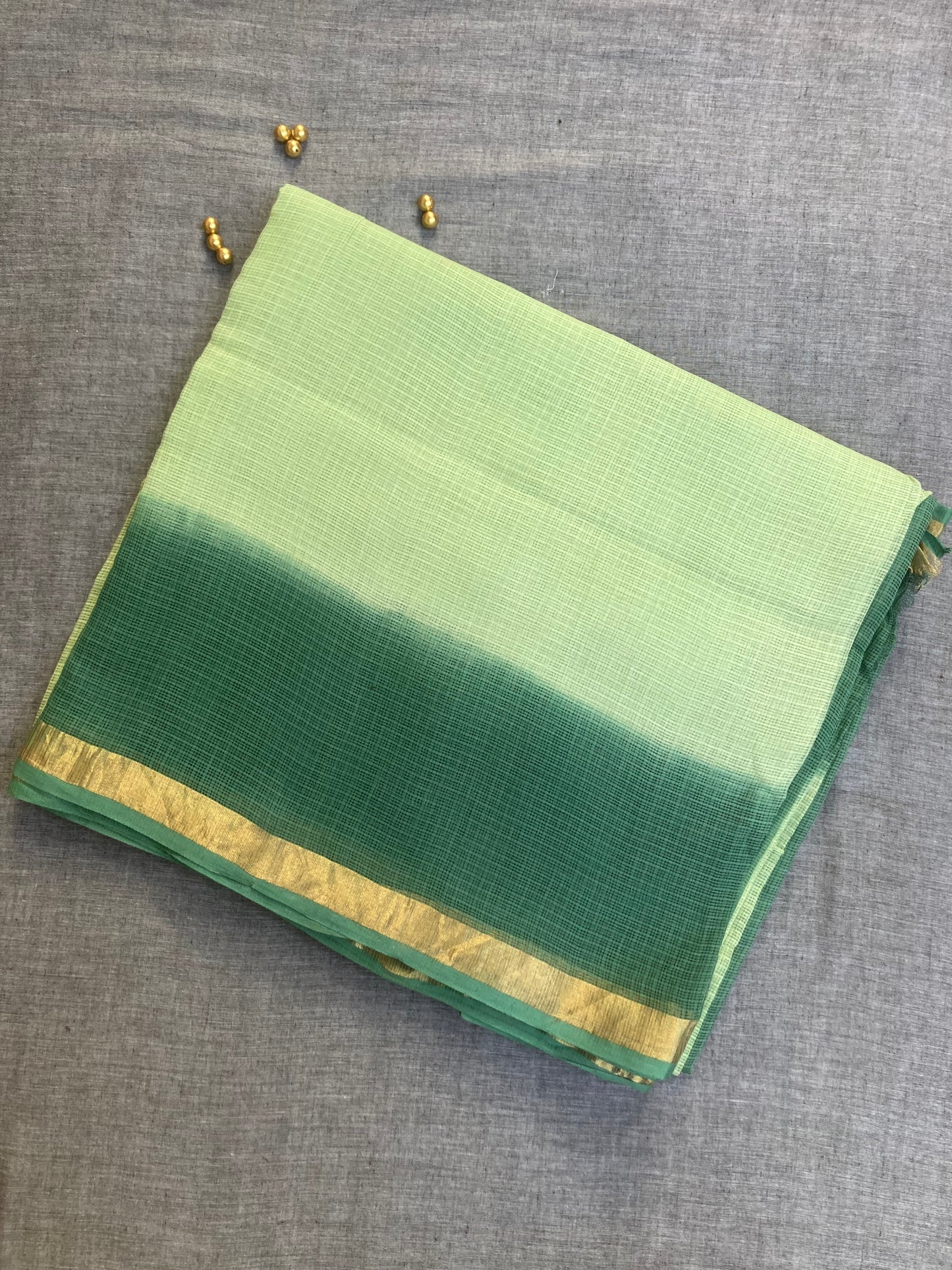 Mint Ombre-Dyed Kota Doria Saree