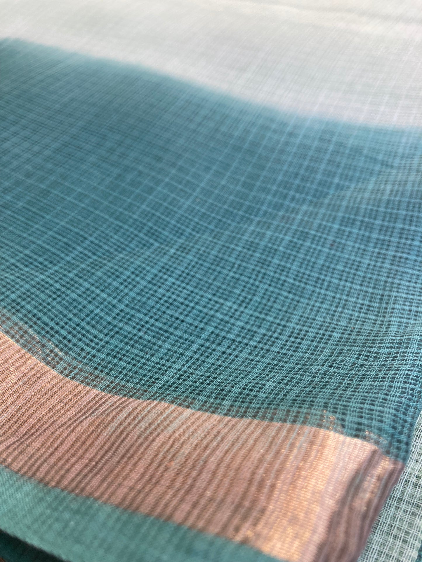 Mint Ombre-Dyed Kota Doria Saree