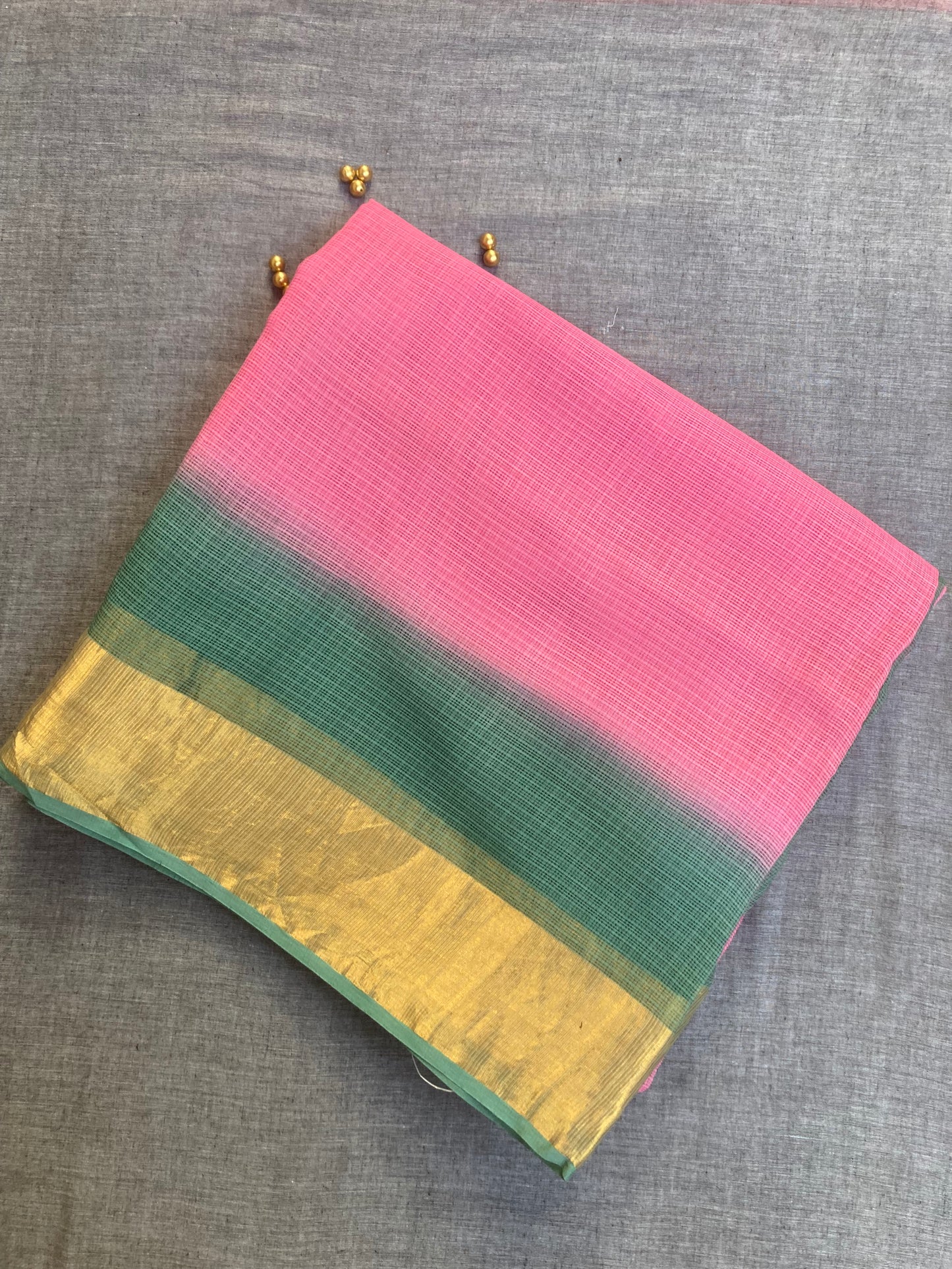 Cerise Ombre-Dyed Kota Doria Saree