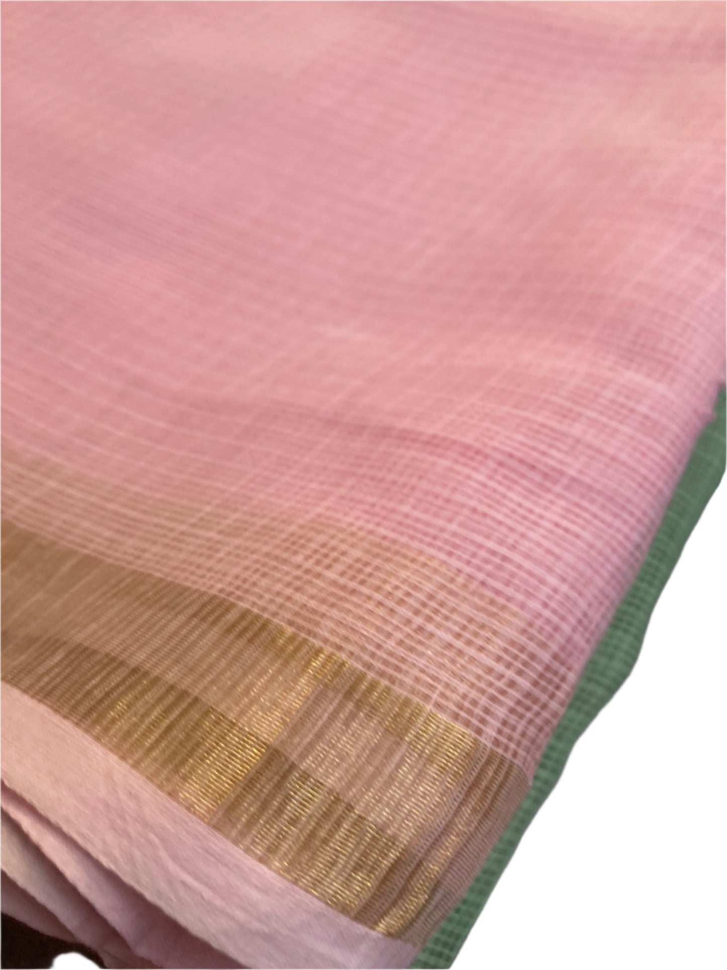 Baby Pink  Ombre-Dyed Kota Doria Saree