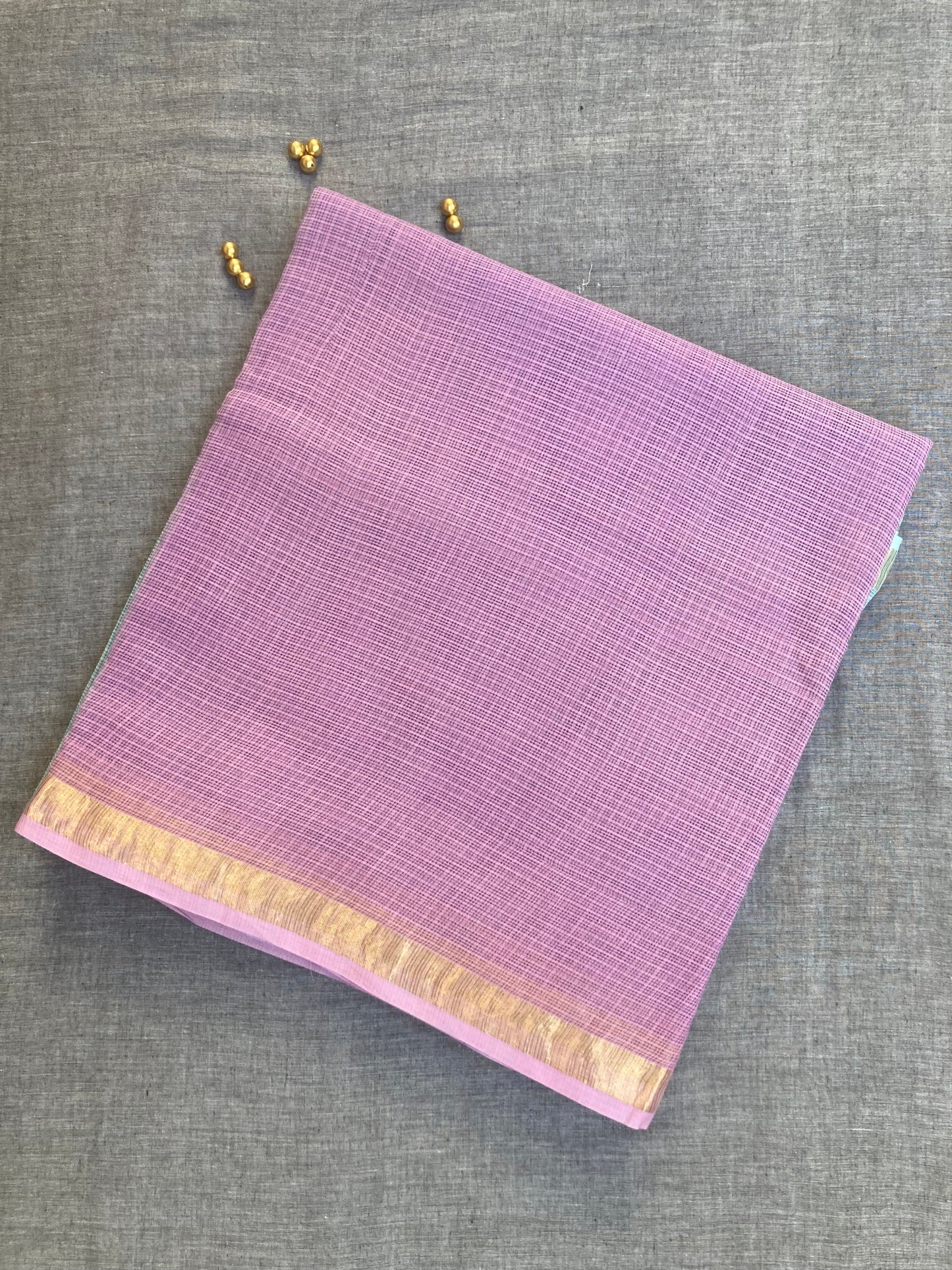 Lilac Ombre-Dyed Kota Doria Saree
