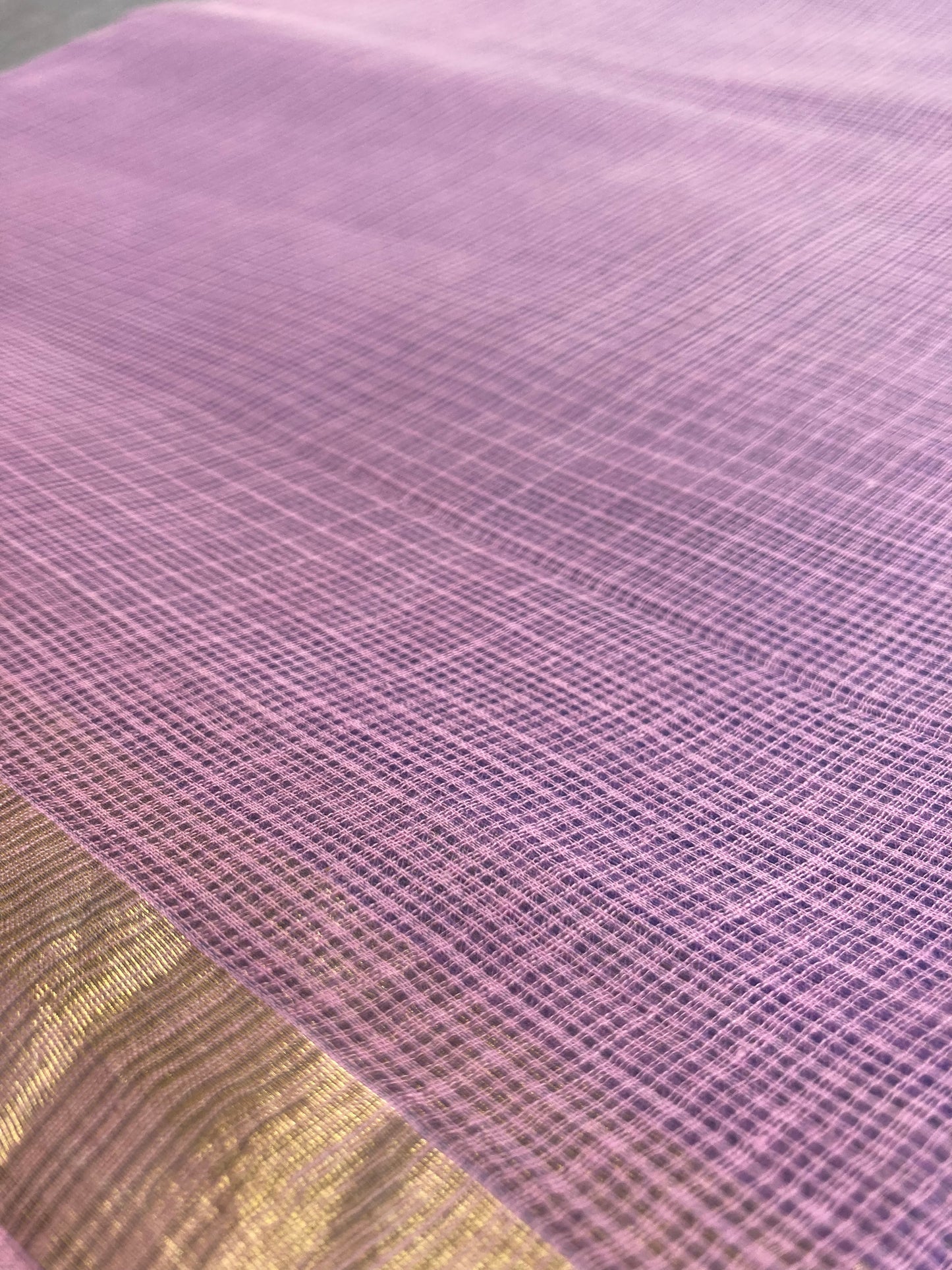 Lilac Ombre-Dyed Kota Doria Saree