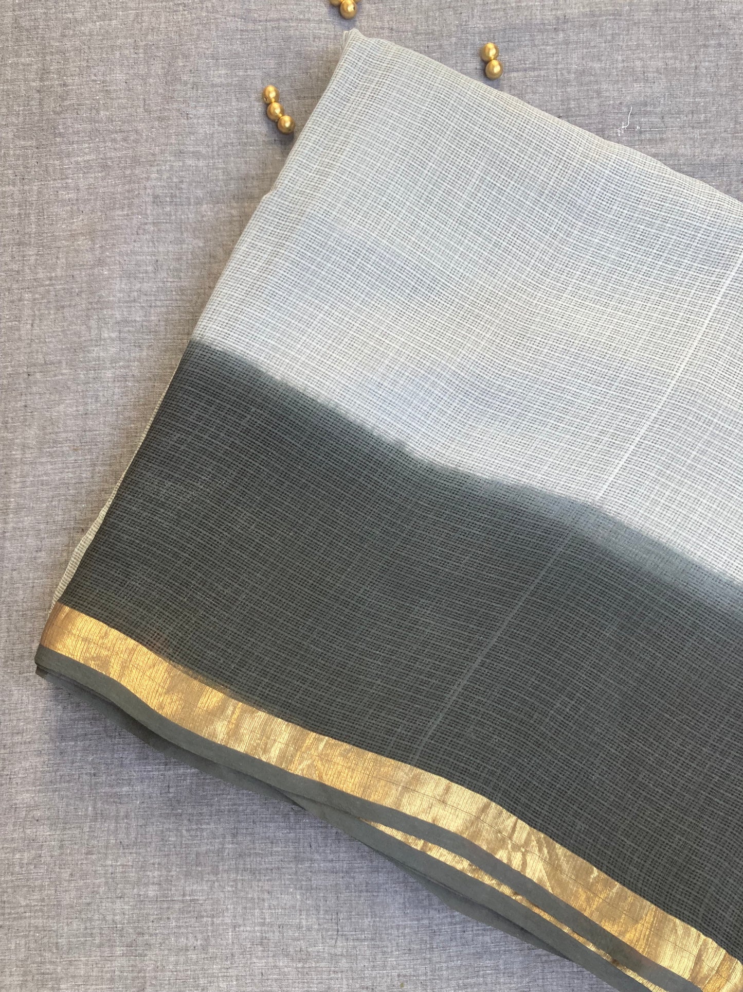 Cloud  Ombre-Dyed Kota Doria Saree