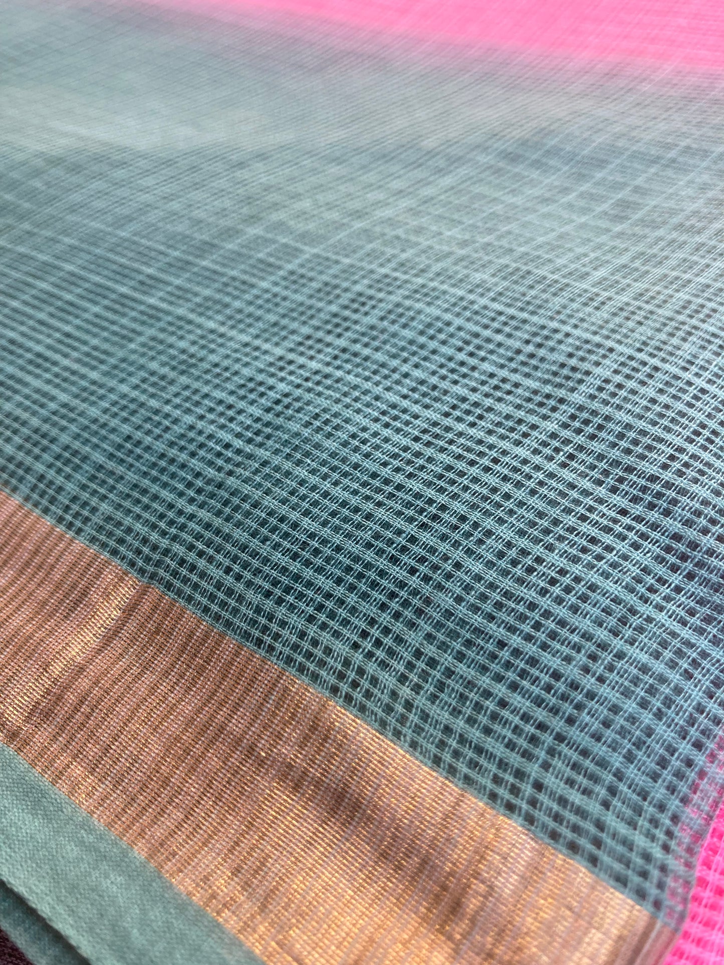 Orchid Ombre-Dyed Kota Doria Saree