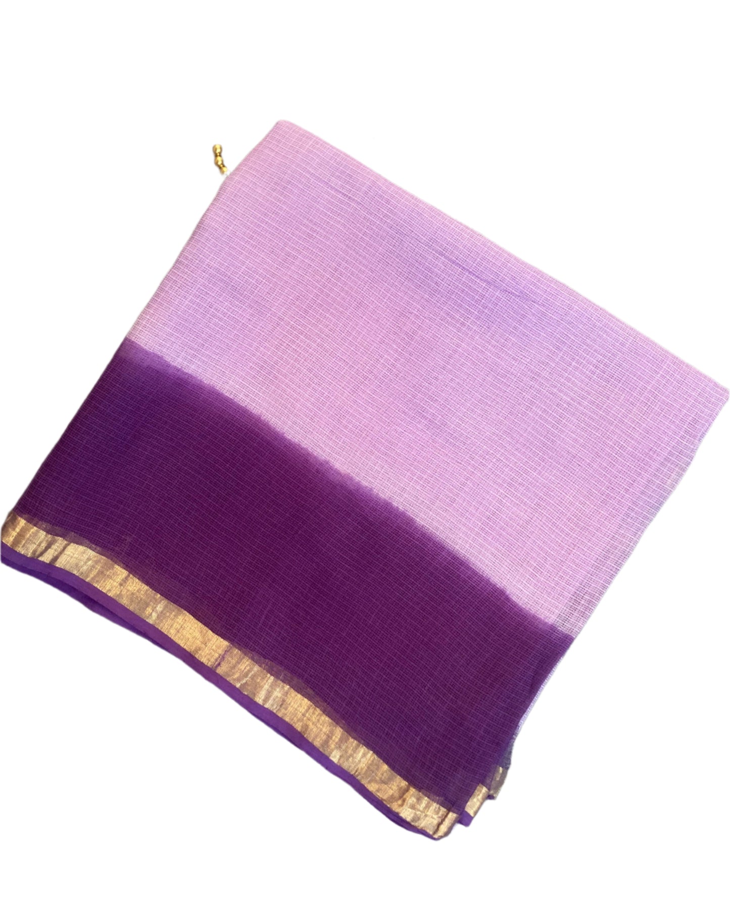 French Lilac Ombre-Dyed Kota Doria Saree
